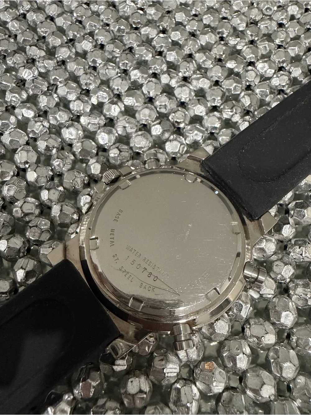 Seiko White Dial Watch with Gold-Tone Accents and Black Strap